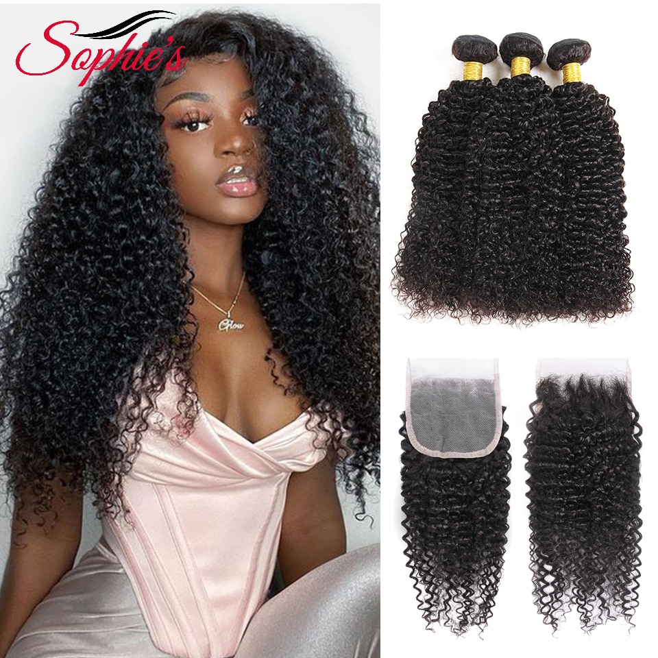 Sophies Kinky Curly Bundles With Closure 8-26 ..